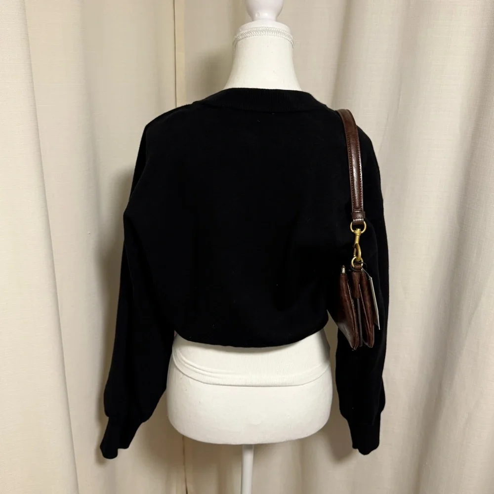 ZARA Knit Cardigan with Large Silver Buttons - Picture 2 of 6